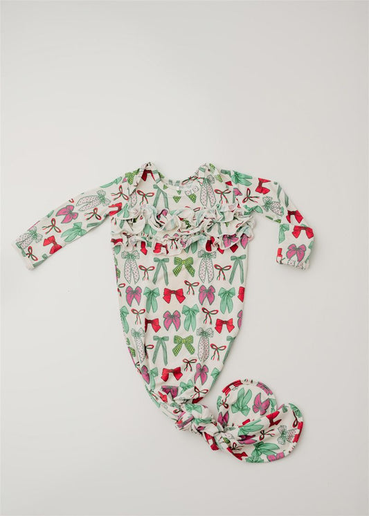 Rockin Royalty Holly Jolly Knot Gown - NB