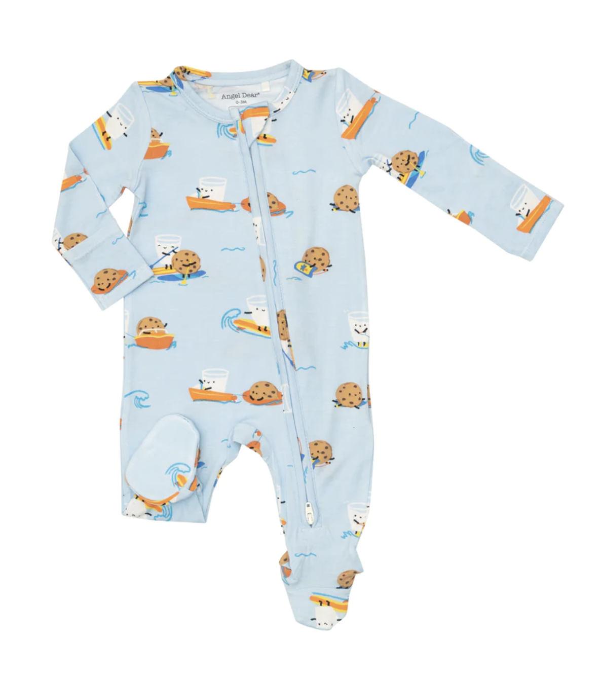 Surfs Up Milk & Cookies 2-way Zipper Footie