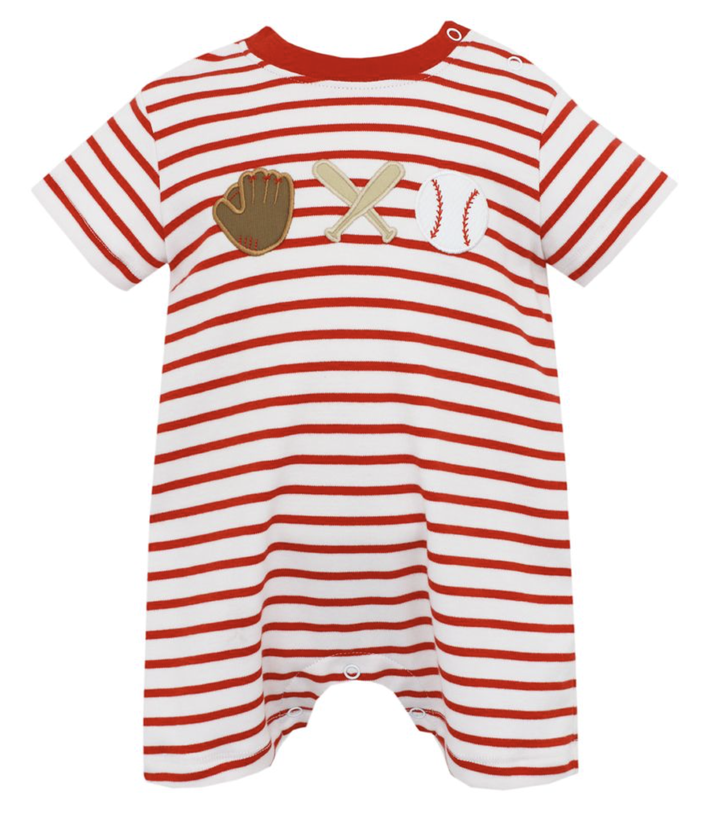 Red Stripe Baseball Romper