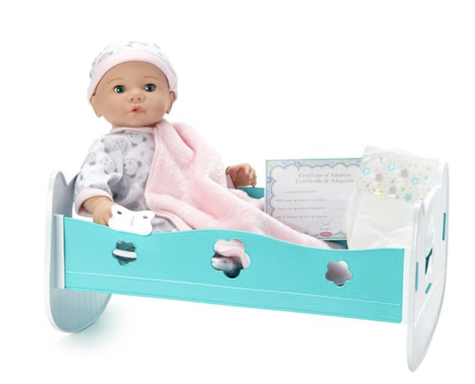 14" Adoption Day Baby Girl Blue Eyes