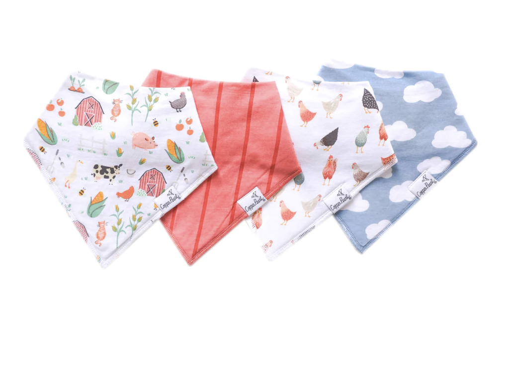 Copper Pearl 4pk Bandana Bib Set- Farmstead