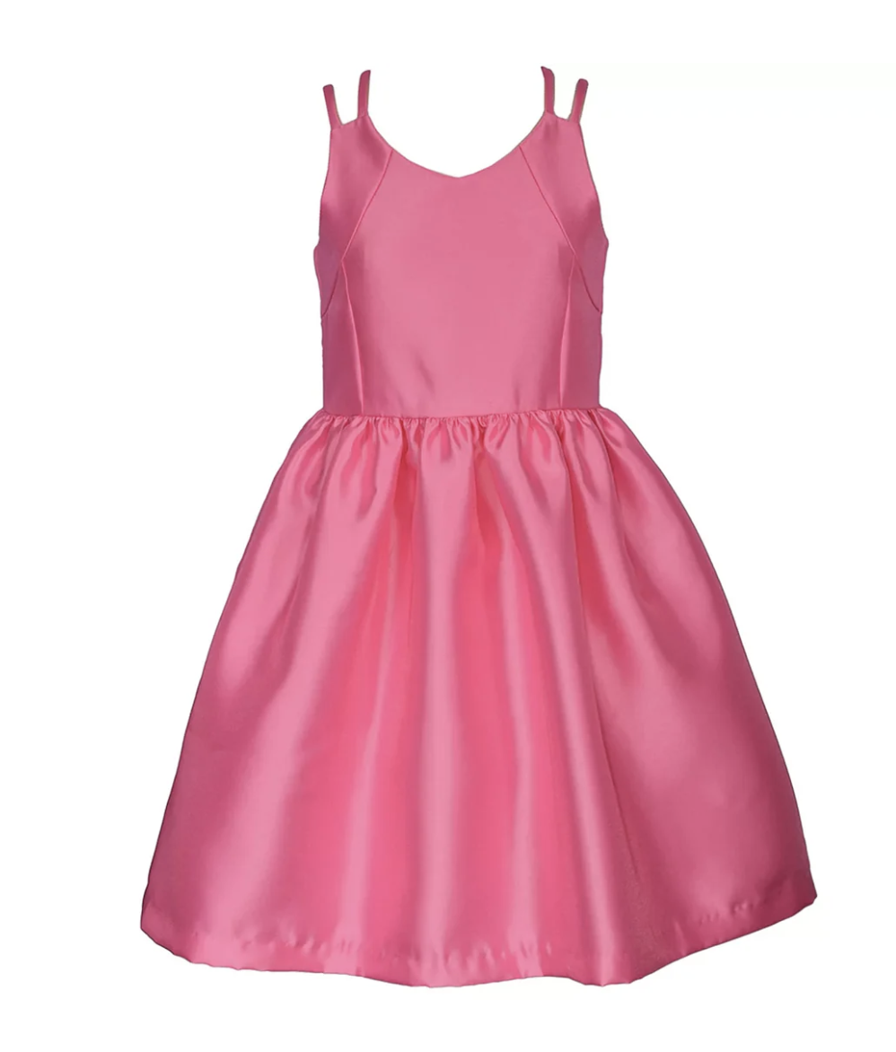 Double Strap Pink Dress w/Bow Back