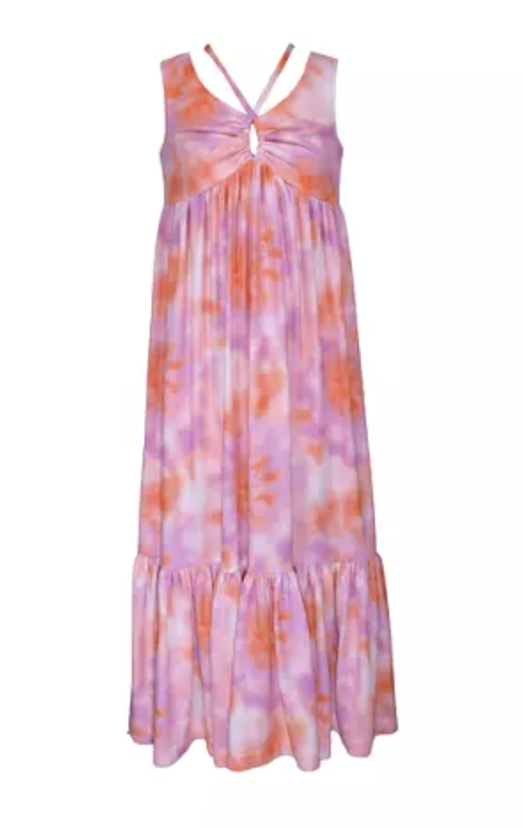 Sleeveless Tie Dye Knit Maxi Dress