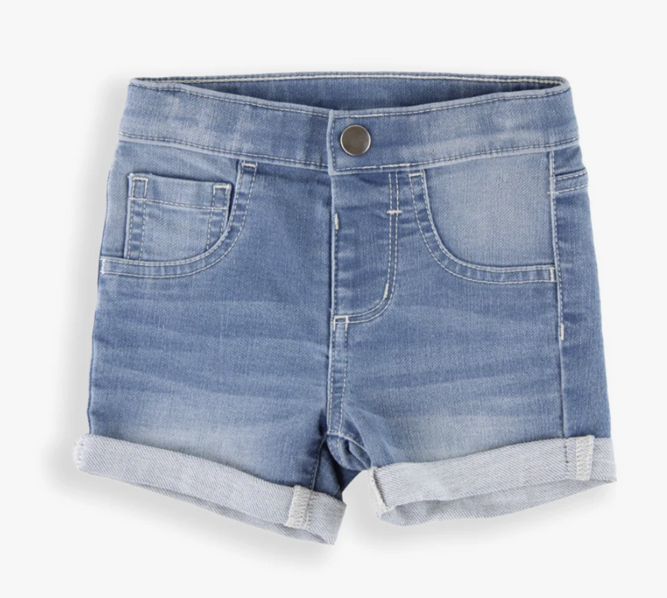 RB Light Wash Denim Girls Stretch Shorts