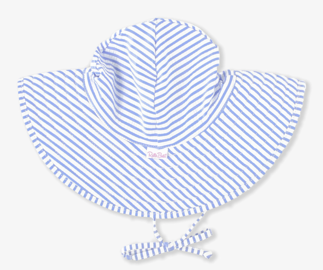 Periwinkle Blue Seersucker Swim Hat