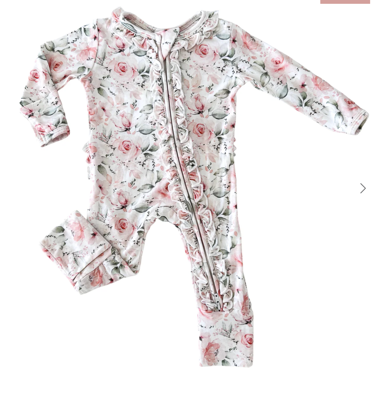 Rosy Ruffle Zip Footie