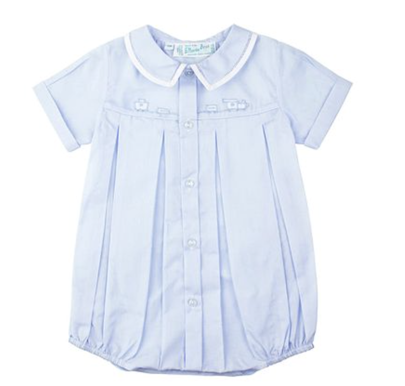 FELTMAN BROTHERS LIGHT BLUE BUBBLE W/TRAIN EMBROIDERY