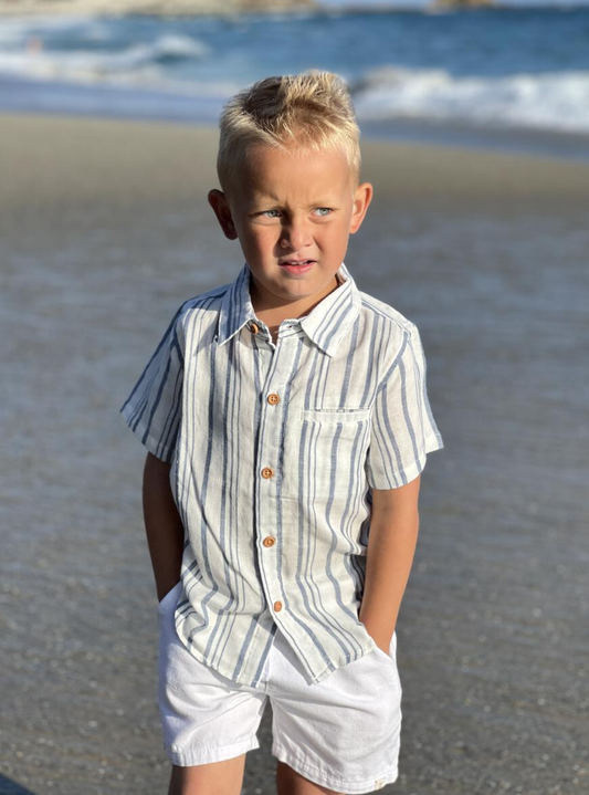 Newport Blue/White Stripes Woven Shirt