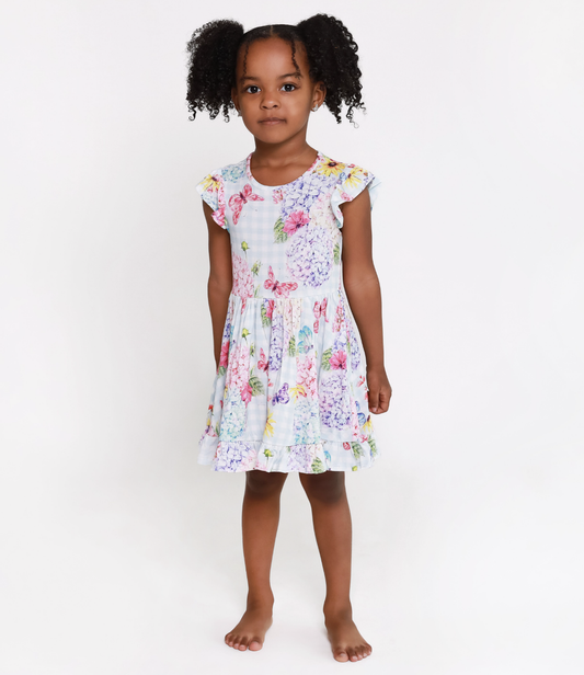 Posh Peanut Nicolette Cap Sleeve Ruffled Twirl Dress