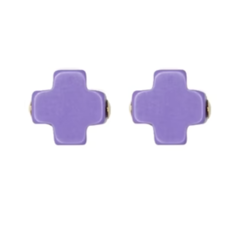 Enewton Signature Cross Stud - Purple