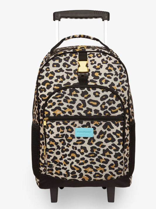 Lana Leopard Rolling Backpack