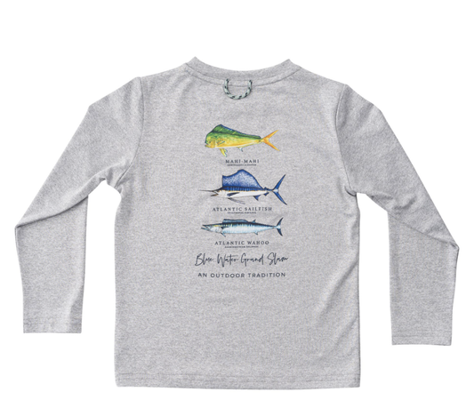 Prodoh Heather Grey Pro Performance LS Fishing Tee