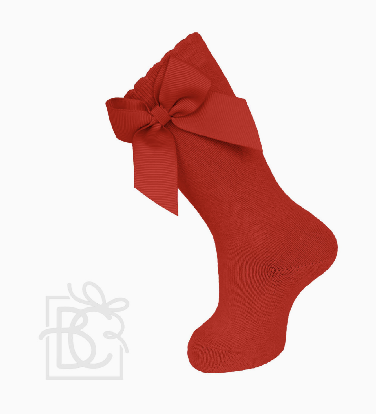 Red Knee Socks W/ Gross Grain Side Bow