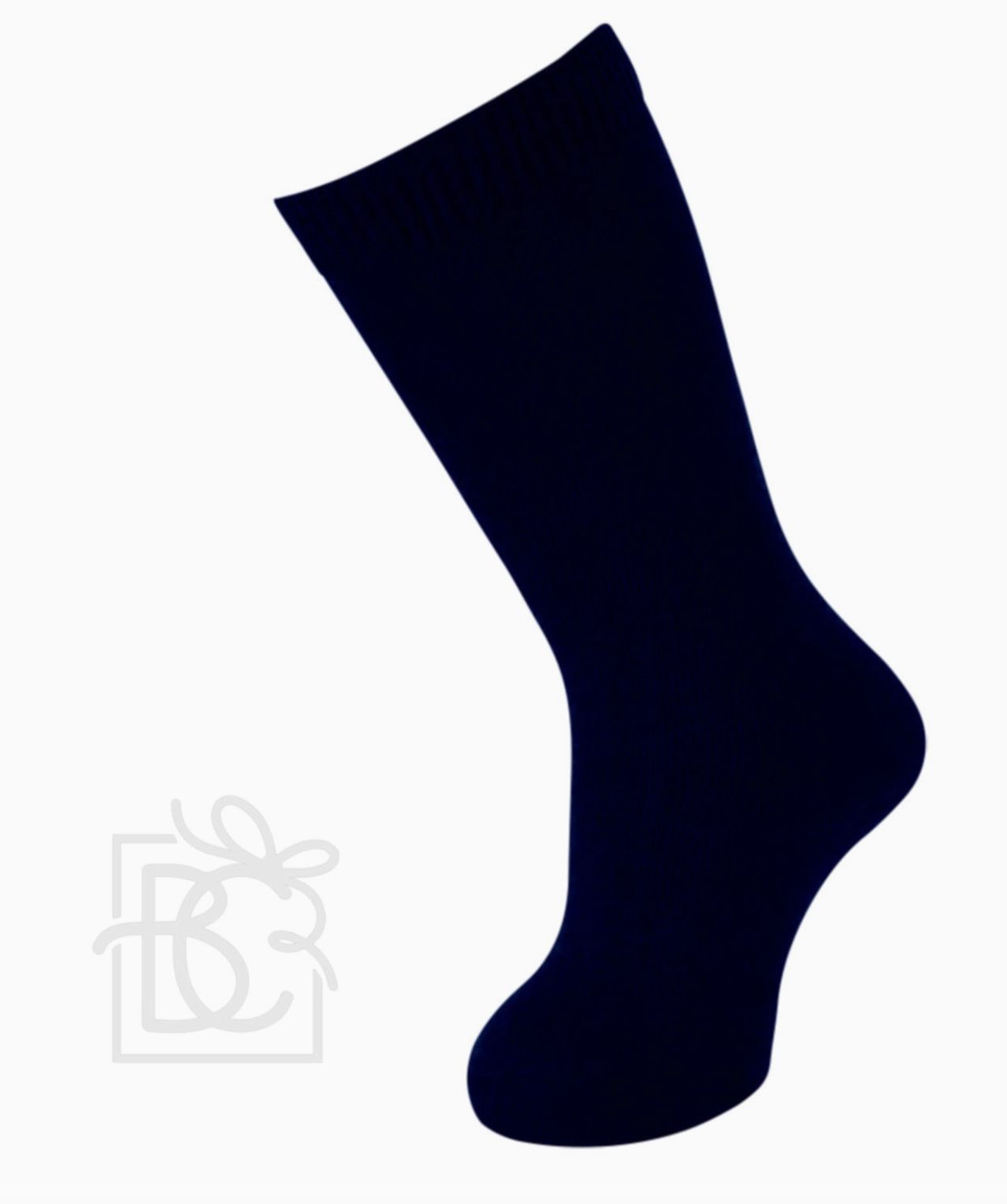 Navy Cotton Ribbed Sock