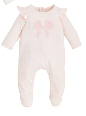 Pink Boucle Bow Sleeper