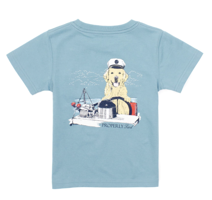 PT Boys Golden Captain SS Coastal Sky Tee