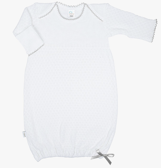 Paty Knit Overlap Shoulder Gown Grey