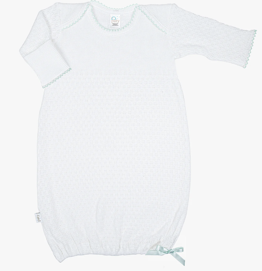 Paty Knit Overlap Shoulder Gown Mint