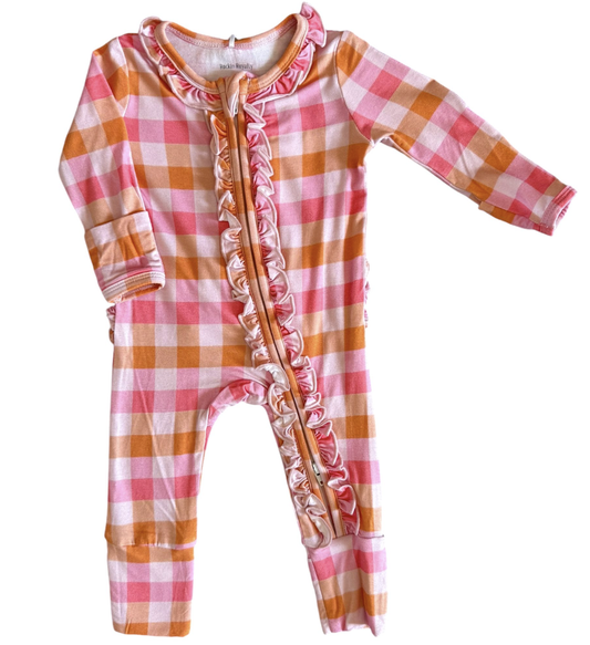 Rockin Royalty Pyper Plaid Zip Footie