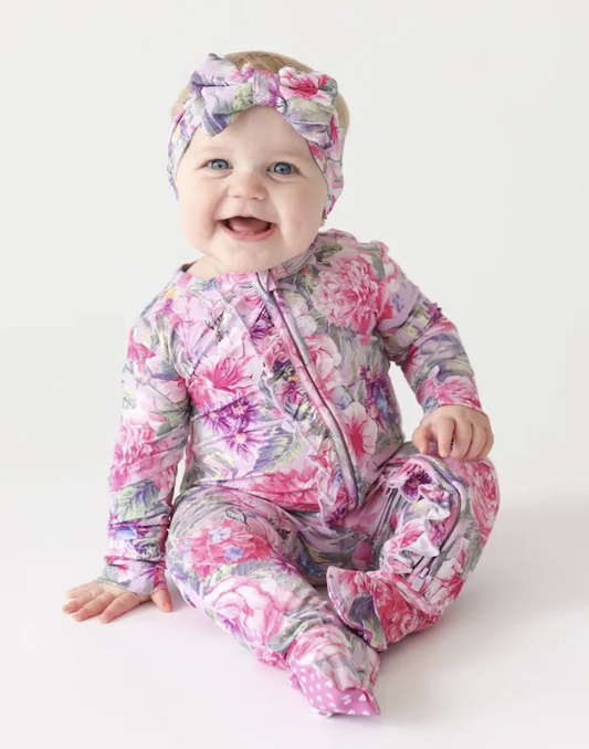 Posh Peanut Ellery Footie Ruffled Zippered One Piece