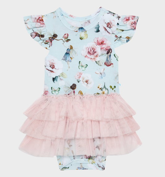 Posh Peanut Melinda Ruffled Tulle Tiered Bodysuit Dress