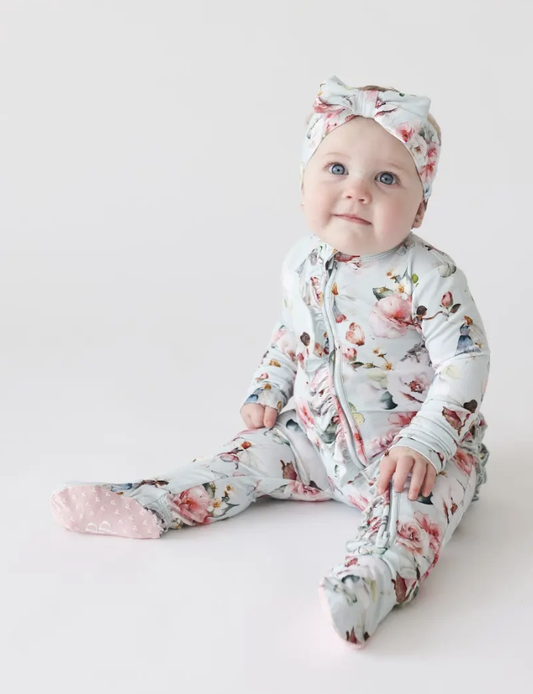 Posh Peanut Melinda Footie Ruffled Zippered One Piece