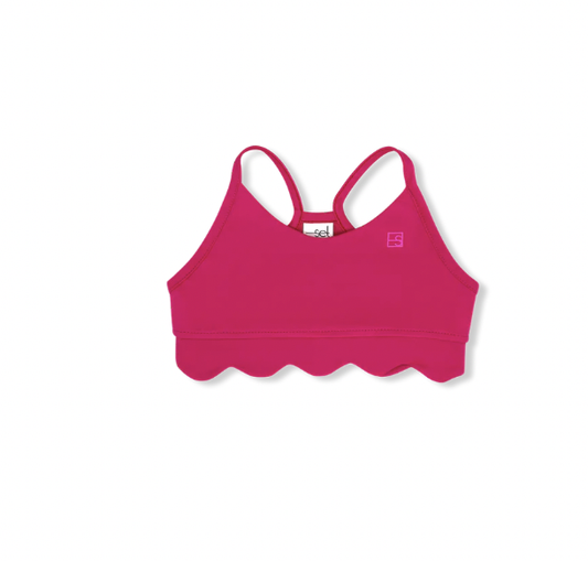 SF Power Pink Scallop Sports Bra
