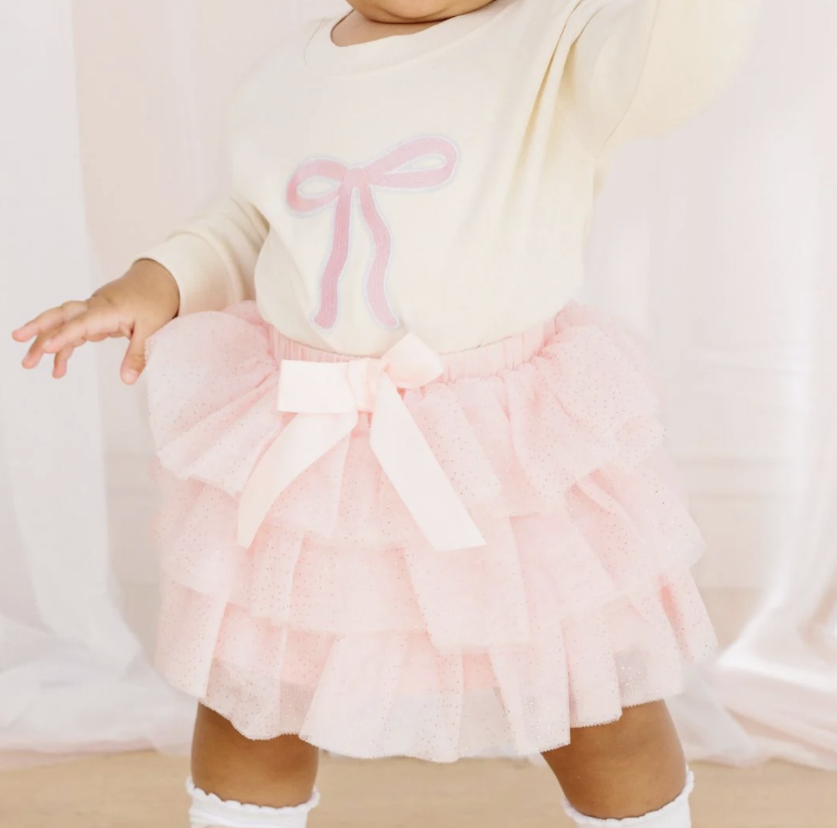 Coquette Bow Patch Long Sleeve Romper