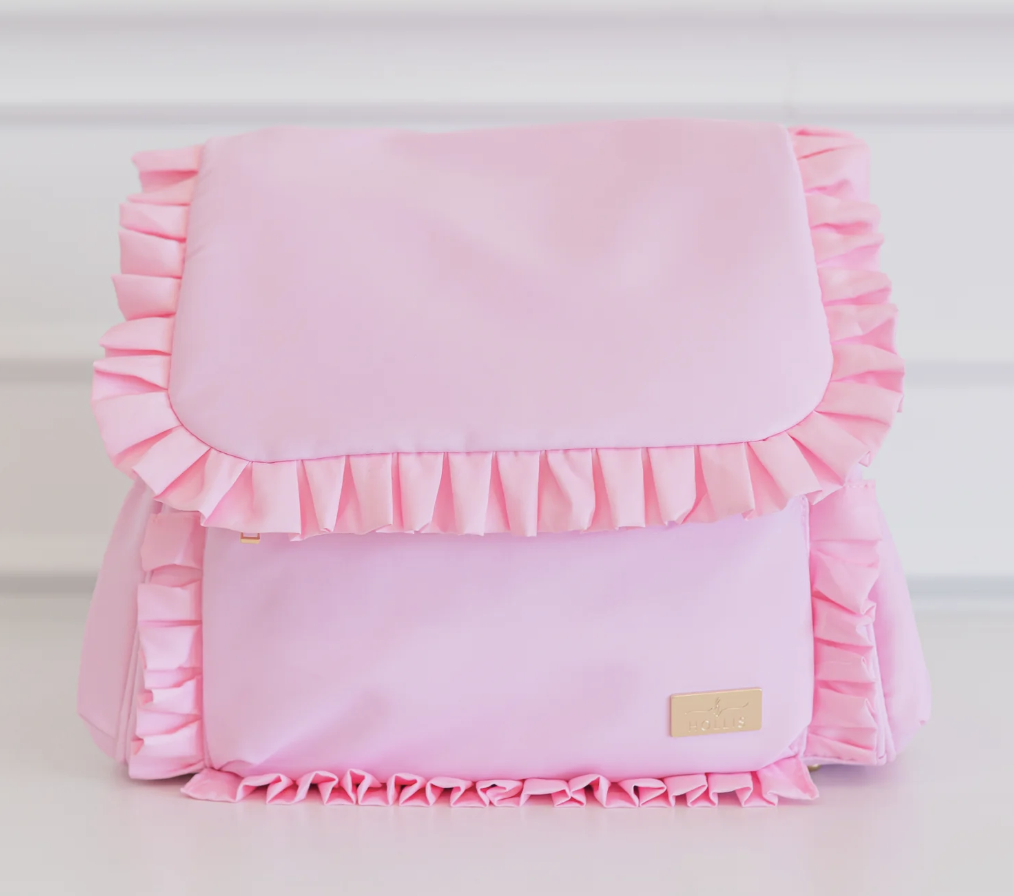 Ruffled Nylon Diaper Bag Pink