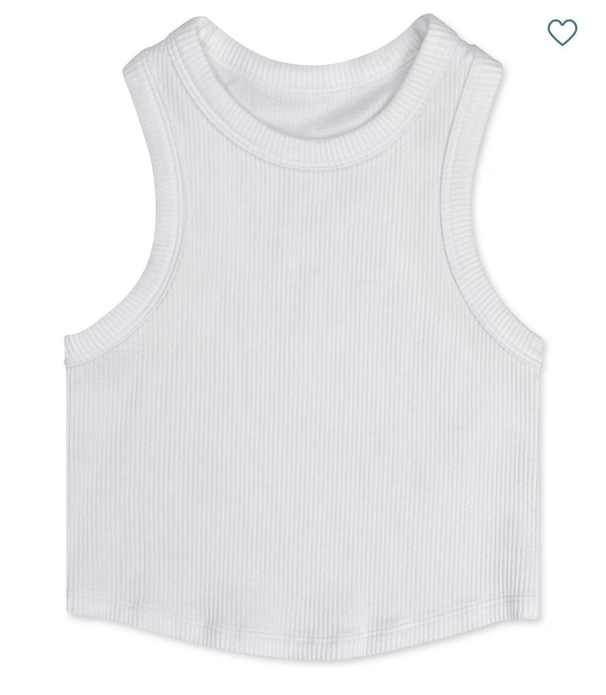 White Cropped Racer Back Top