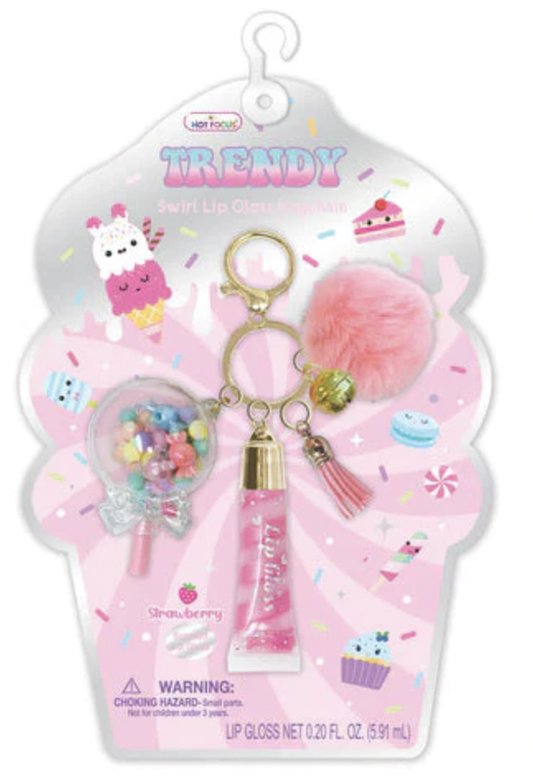 Trendy Sweet Swirl Lip Gloss Keychain