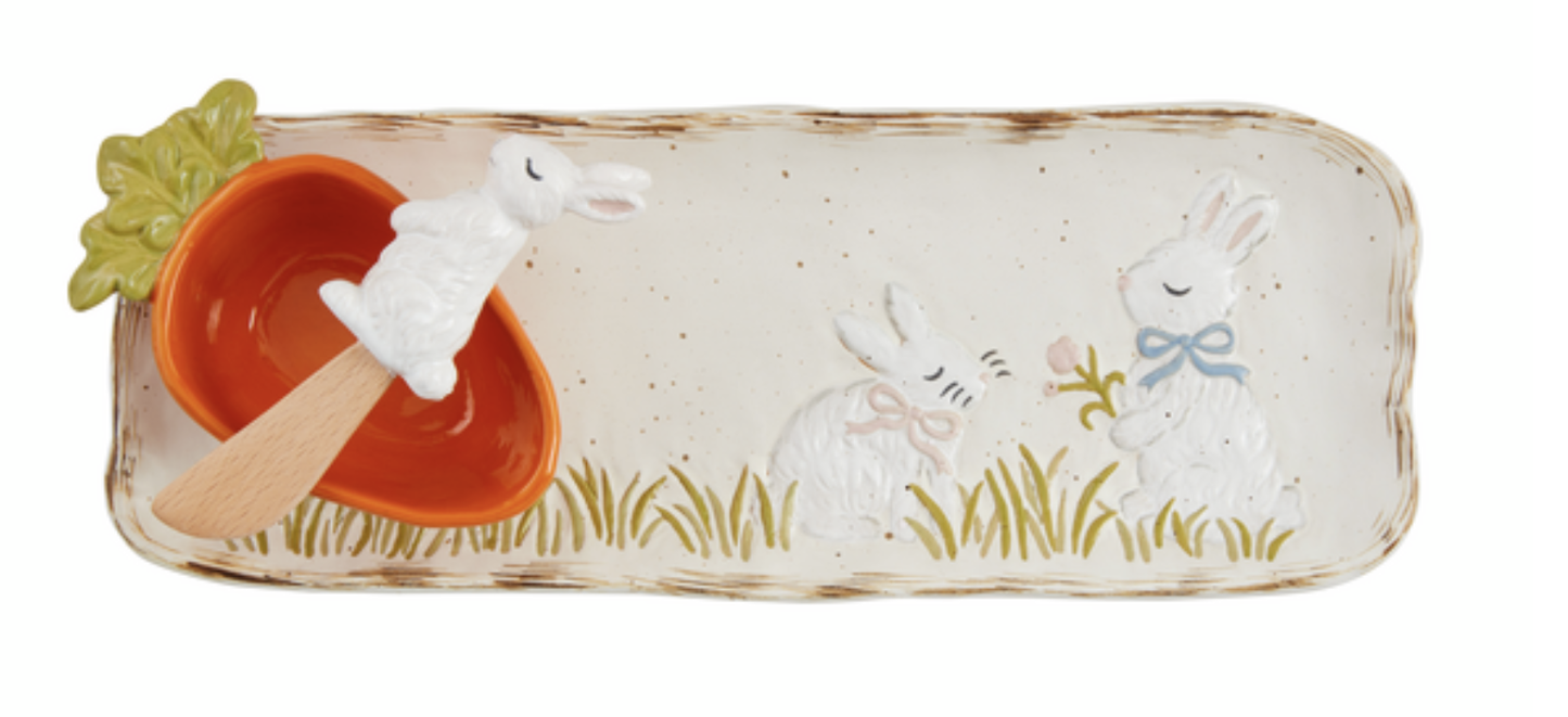 Mud Pie Bunny Tray & Dip Set