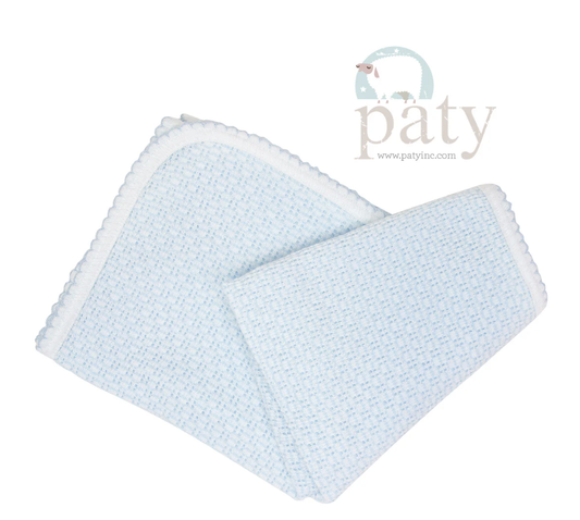 Blue Paty Knit Receiving Blanket