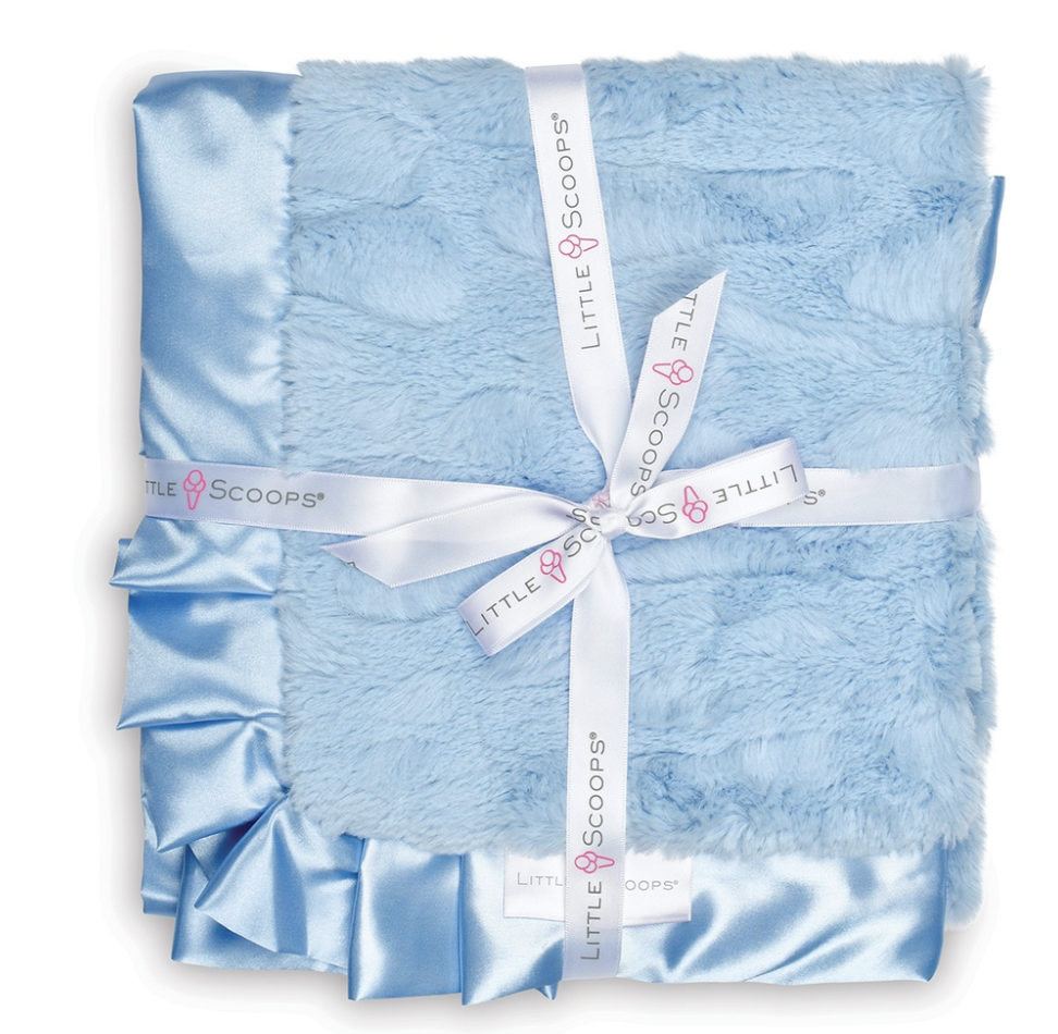 Little Scoops Blue Receiving Blanket