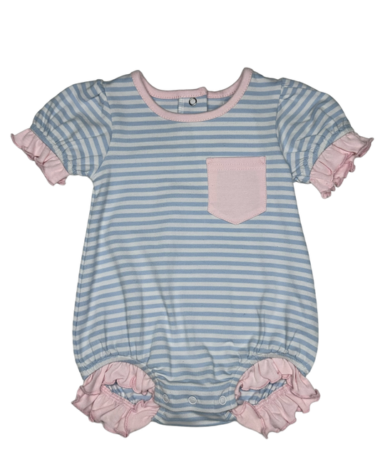 MJ Paisley SS Bubble- Blue & Pink