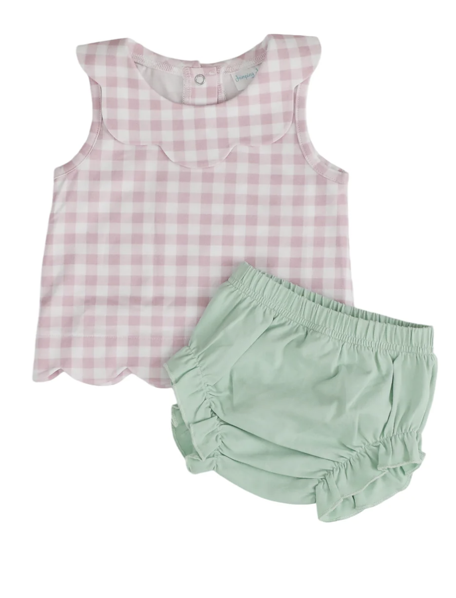 Gingham Girls Jumping Jolly Bloomer Set