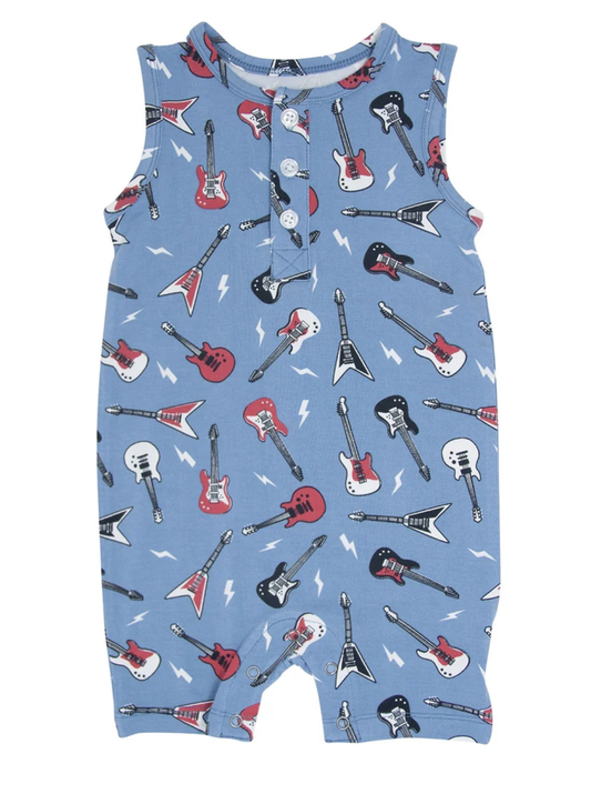Tank Romper - Rock N Roll Blue