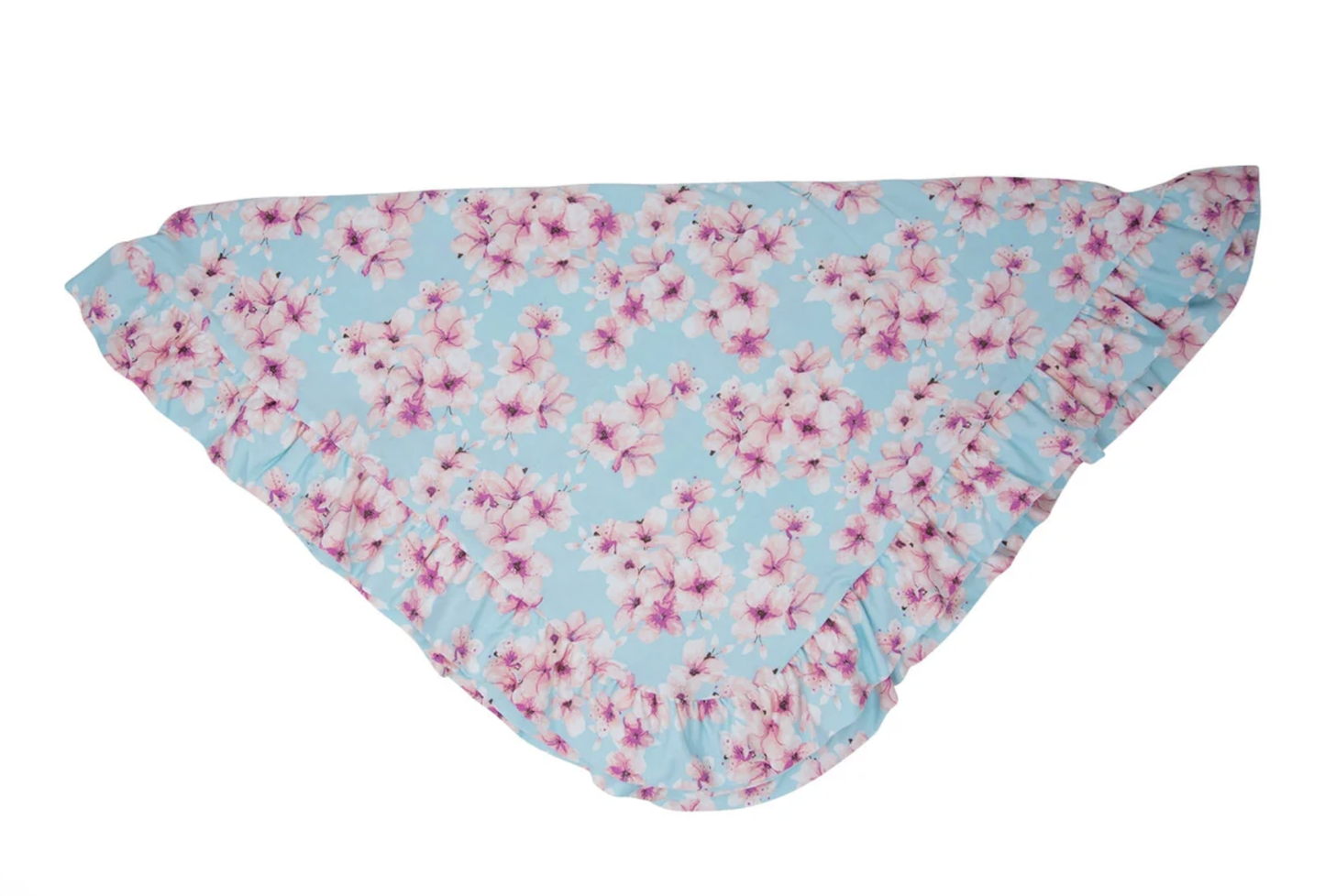 Pretty Pink Floral Ruffle Blanket