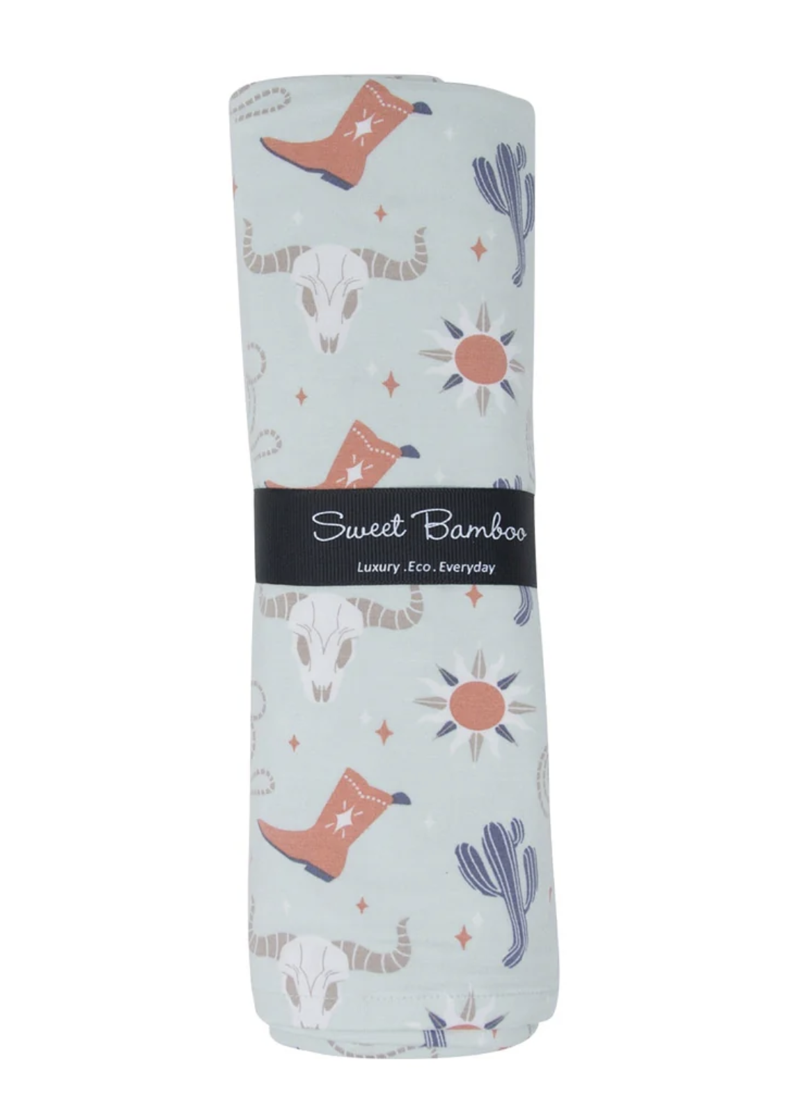 Bulls Boots Lasso Western Baby Swaddle
