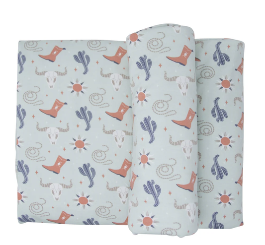 Bulls Boots Lasso Western Cloud Blanket