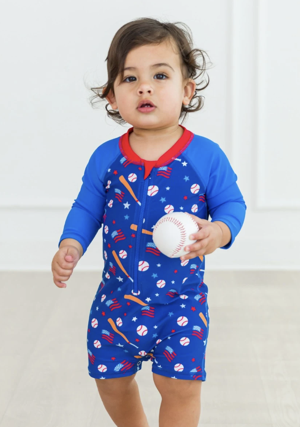 Play Ball Long Sleeve One Piece Rash Guard