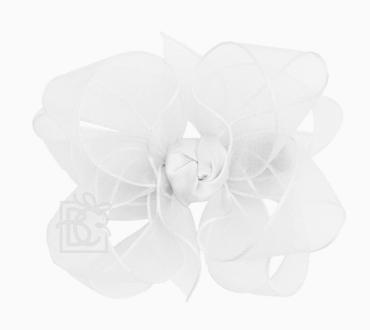 White Organza Bow On Clip