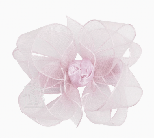 Light Pink Organza Bow On Clip