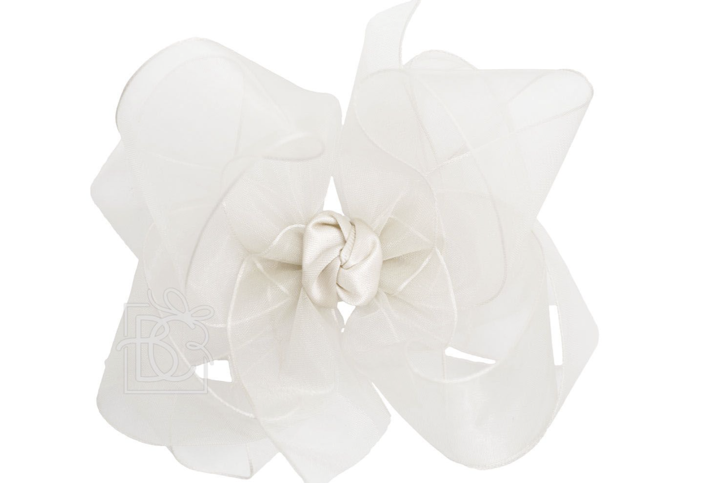 Antique White Organza Bow on Clip