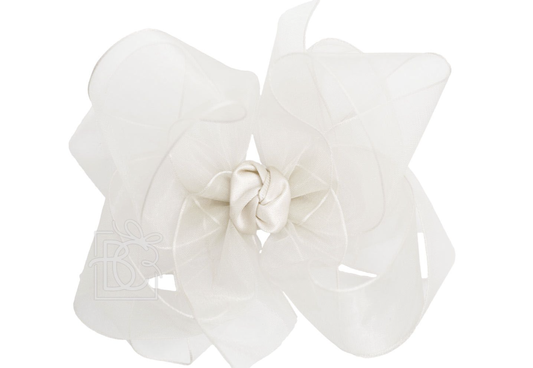Antique White Organza Bow on Clip