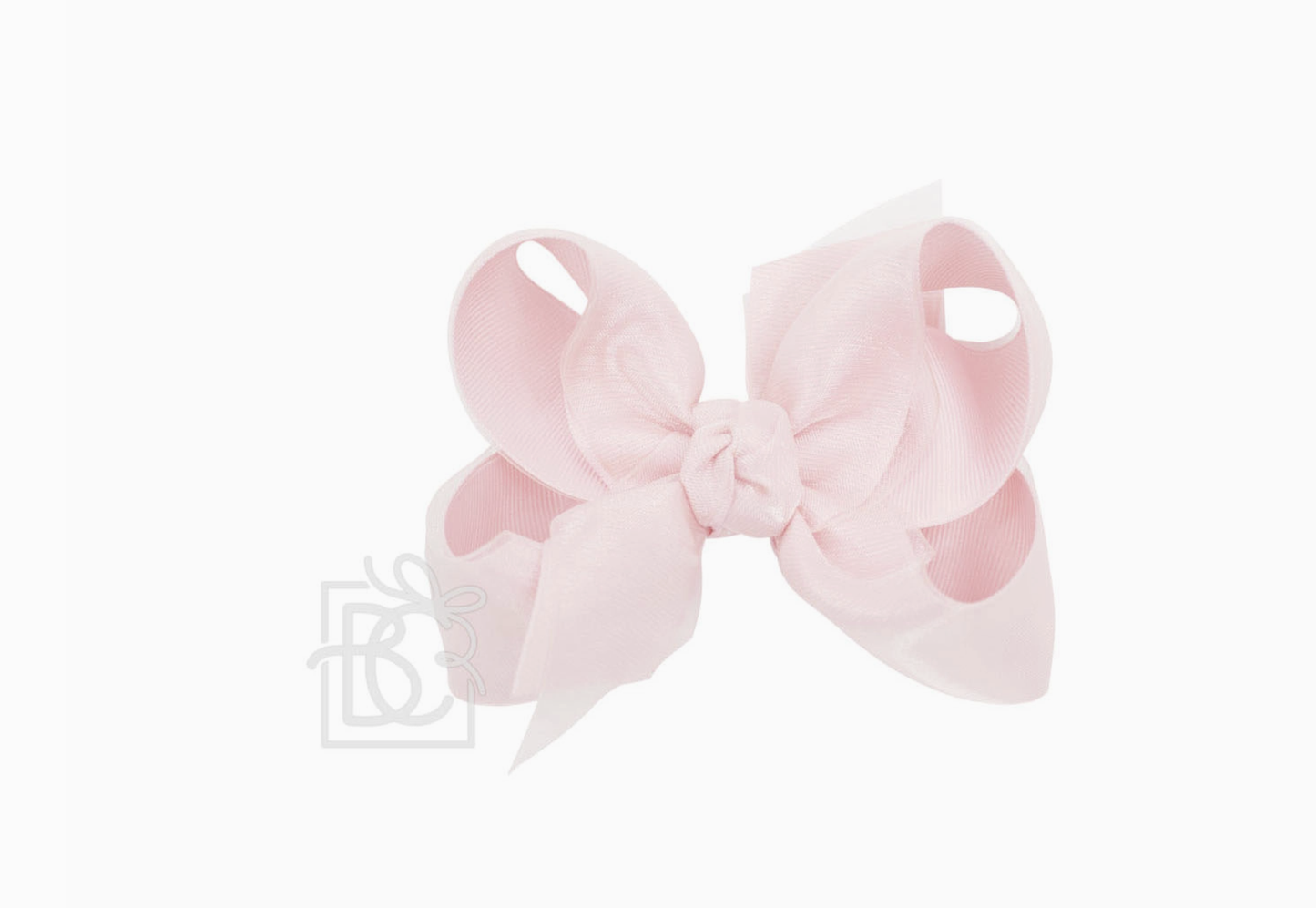 Baby Pink Layered Organza Bow On Clip