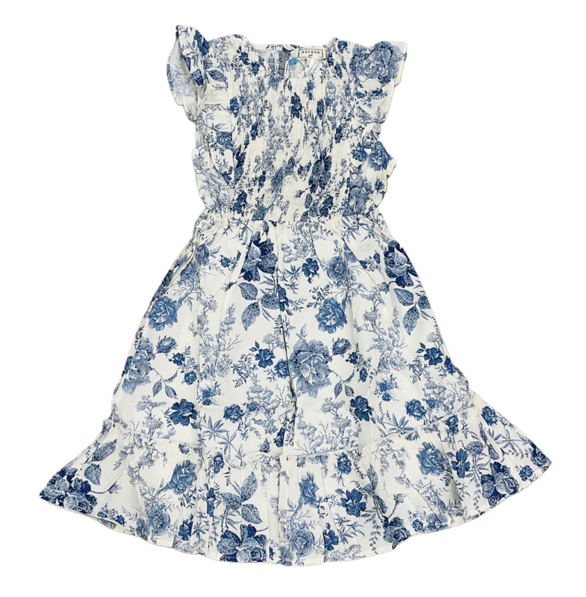 Hayden Girl Blue Floral Smocked Dress
