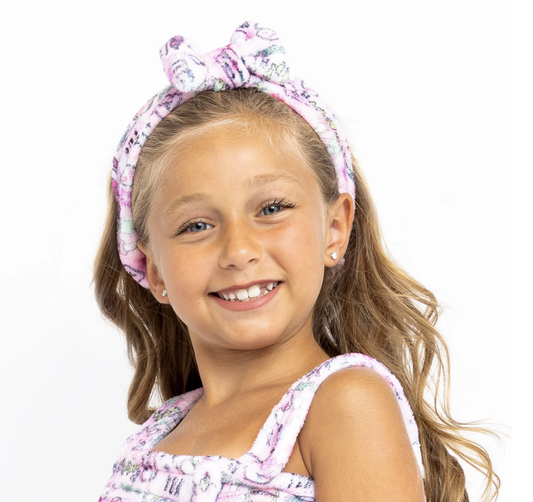 Makeup Plush Spa Headband w/Bow