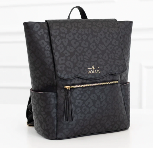 Black Leopard Frilly Backpack
