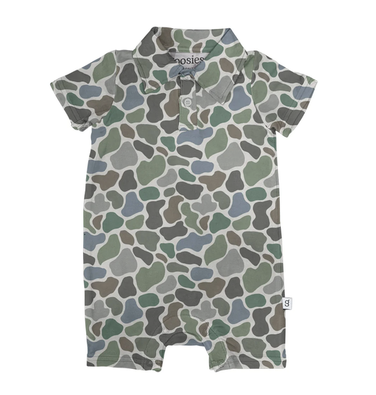Pebble Camo SS Polo Romper